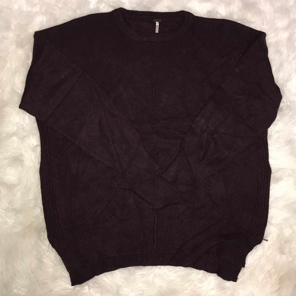 Plum sweater with zipper detail